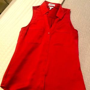 Express sleeveless silk work shirt